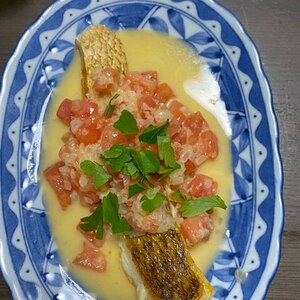 【簡単なのに本格】鯛のポワレ〜バタートマトソース